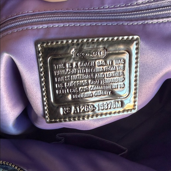 COACH Poppy Signature Pop C Blue Denim Appliqué Large Glam Limited Edition Tote - Picture 11 of 12